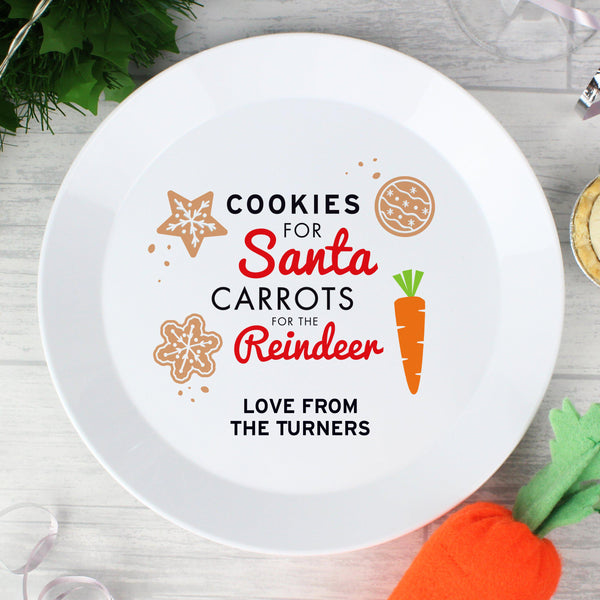 Personalised Cookies for Santa Christmas Eve Plastic Plate - Personalised From The Turners Under Fixed Text 