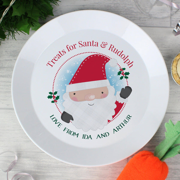 Personalised Santa Christmas Eve Mince Pie Plastic Plate - Personalised For Santa From IDA & ARTHUR