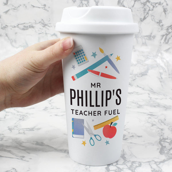 Personalised Teachers Insulated Eco Travel Cup -  Text Reads 