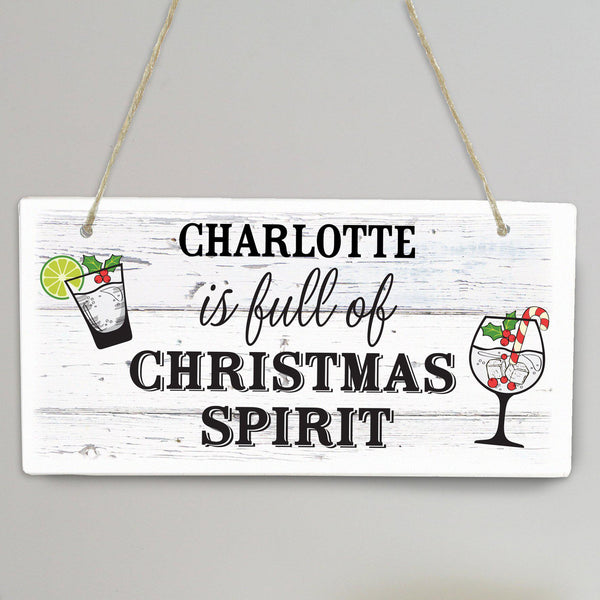 Personalised Christmas Spirit Wooden Sign -  Personalised For Charlotte