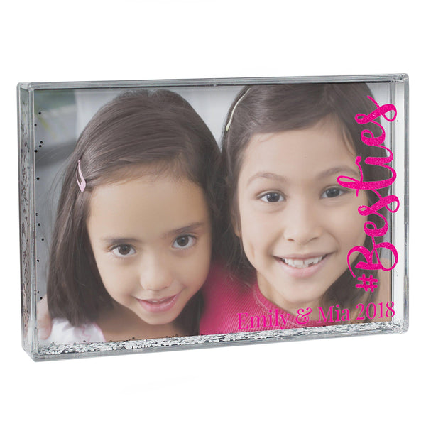 Personalised #Besties 6x4 Glitter Shaker Photo Frame -  Personalised With Emily & Mia 2018