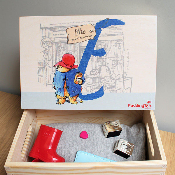 Paddington Bear Initial Memory Box With Memories Tucked away Inside