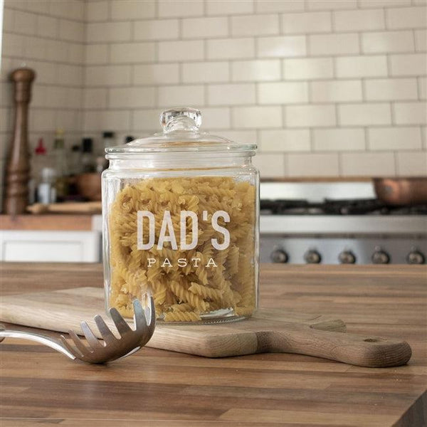 Personalised Pasta Jar - Message Reads Dad's Pasta