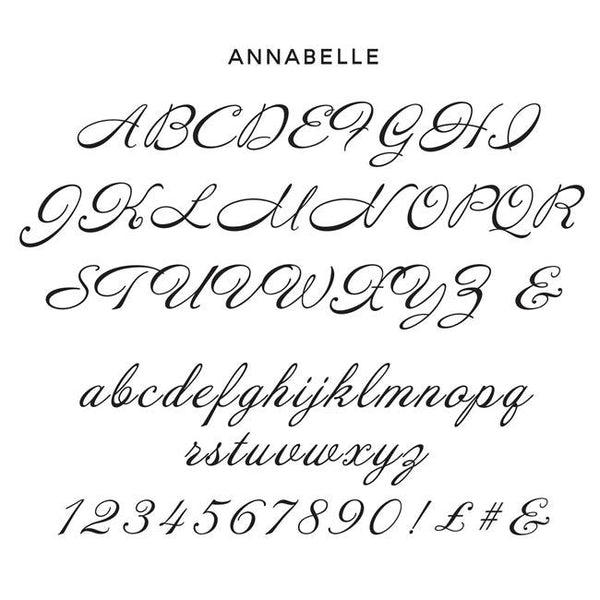 Personalised Annabelle Script Text Which The Tumbler Will Be Personalised With