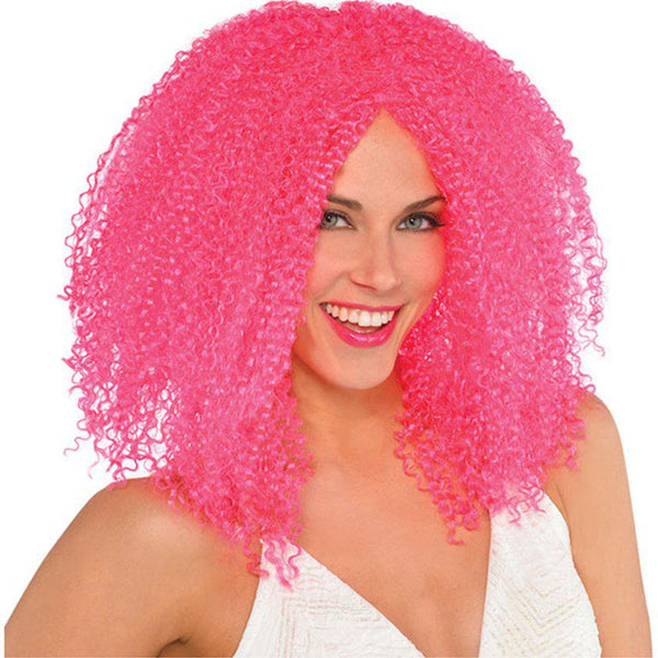 Pink Crimped Wig - Halloween Wig