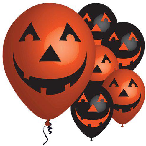 Orange and Black - Pumpkin Balloons - 11'' Latex
