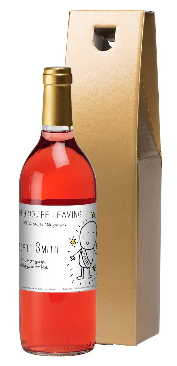 Personalised Chilli & Bubbles Leaving Rosé Wine -  Gold Gift Box