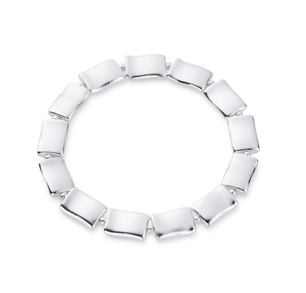 Hammered Rectangular Bead Bracelet