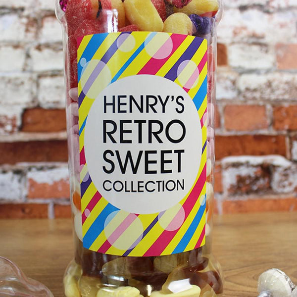 GIANT VICTORIAN RETRO SWEET JAR - PERSONALISED WITH HENRY'S NAME