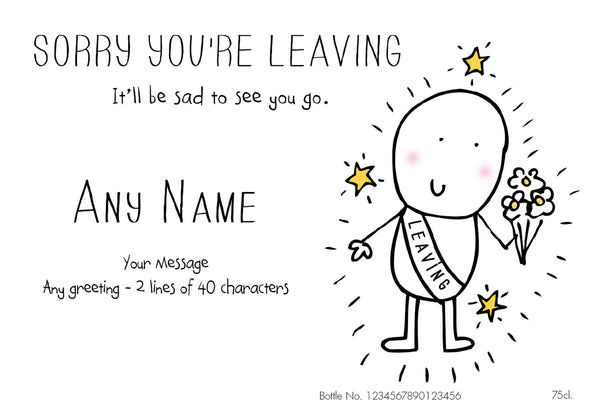 Personalised Chilli & Bubbles Leaving Red Wine - Label Text Reads 